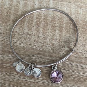 Alex and Ani Birthstone Charm Bangle Shiny Silver
